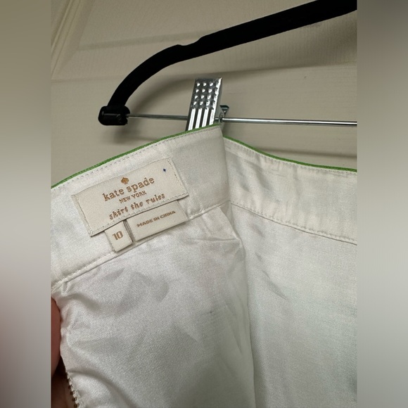 Kate Spade Señorita striped skirt cream green sprout stylish size 10 - Picture 10 of 16